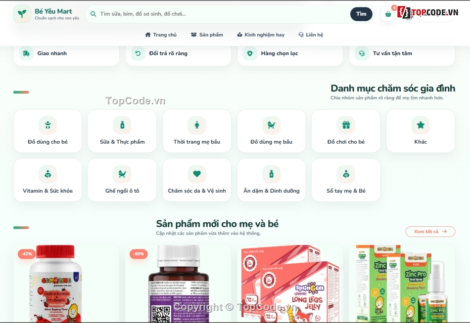 Website bán hàng,Web bán hàng,bán hàng,mẹ và bé